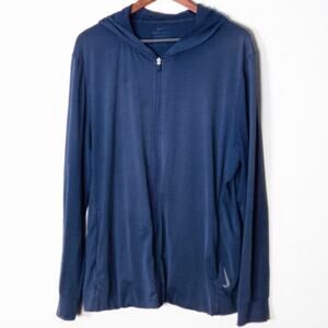 Nike Dri-FIT Hoodie Purple Blue Size L Sporty Athleisure Performance Activewear